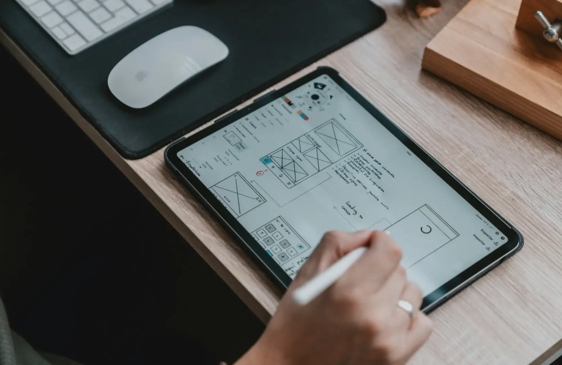 Designprocess på ritplatta